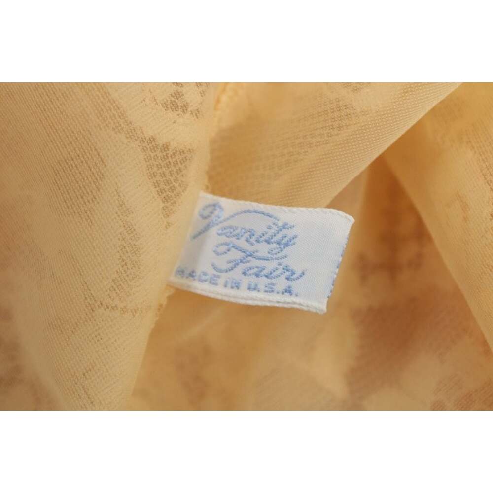 VTG Vanity Fair Yellow Nylon Full Slip 7" wide Lace Trim 60s Sweetheart Neckline - Picture 7 of 9